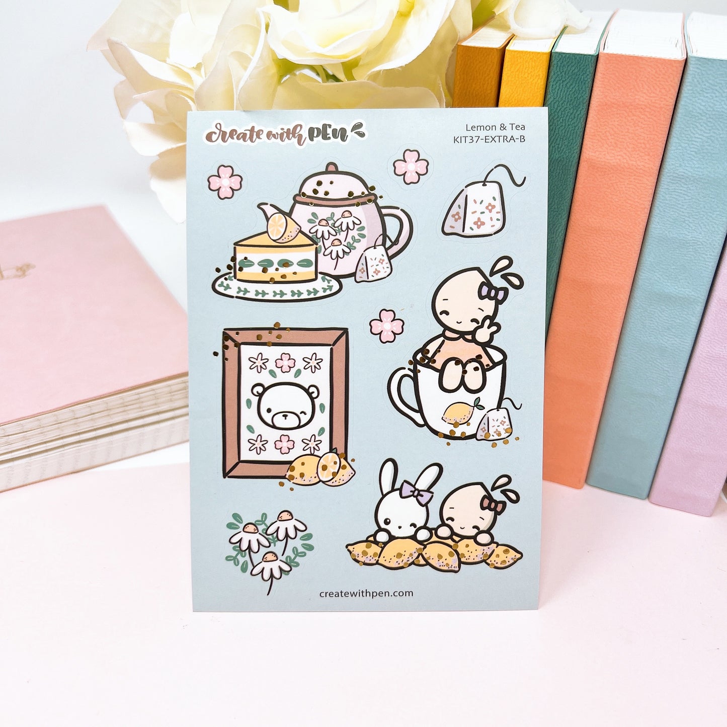 F09 | Lemon and Tea | Sticker Sheet (KIT37-Extra-B)
