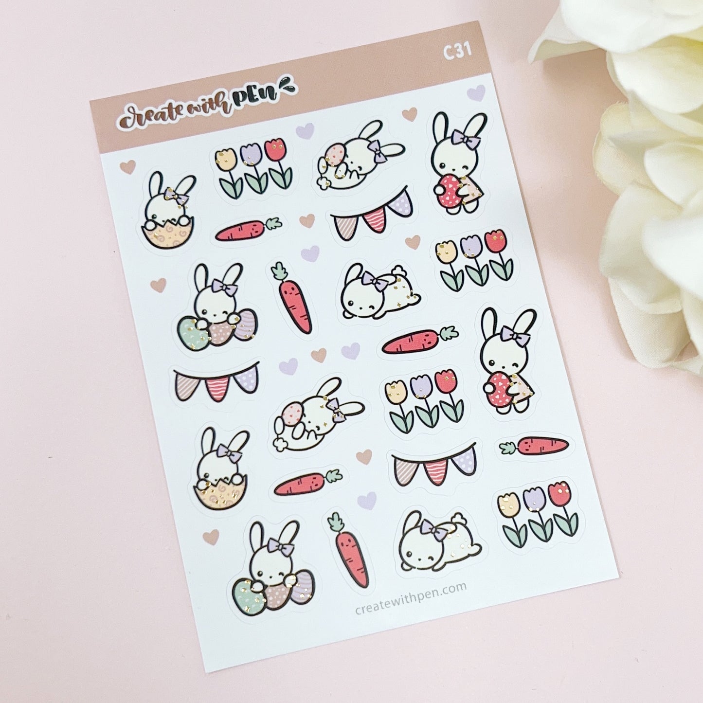 C31 | Bella and Tulips | Planner Stickers