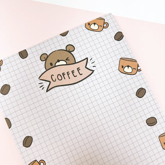 *Clearance* Notepad A5 Size | Teddy and Coffee Beans