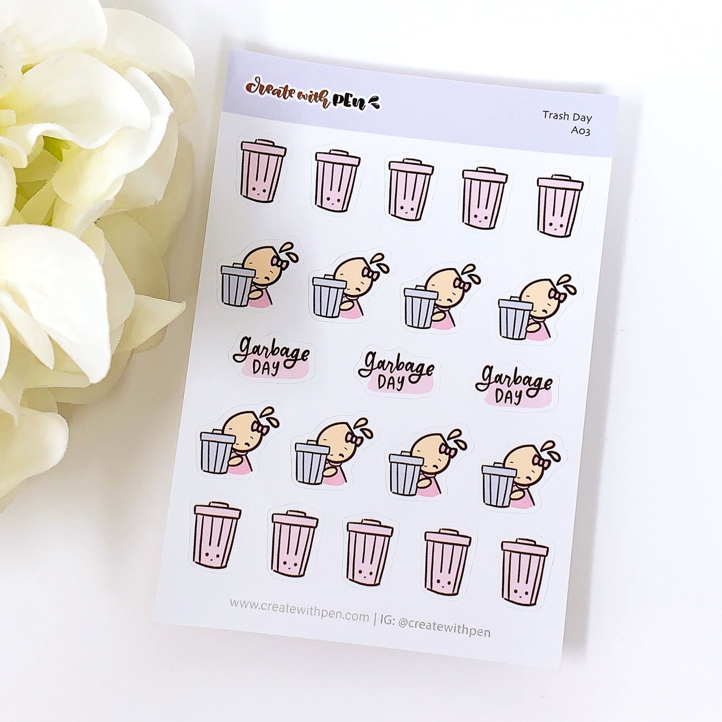 A03 | Trash Day | Planner Stickers