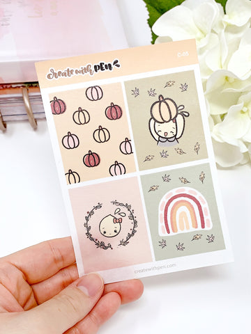 C05 | Fall Deco Full Boxes | Planner Stickers