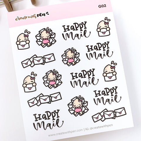 G02 | Happy Mail | Planner Stickers