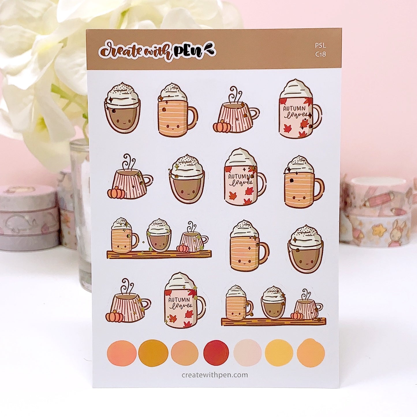 C18 | Pumpkin Spice Latte | Fall 2022 | PLANNER STICKERS