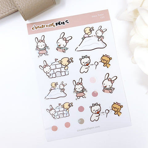 C23 | Snow Time! | Winter 2022 | PLANNER STICKERS