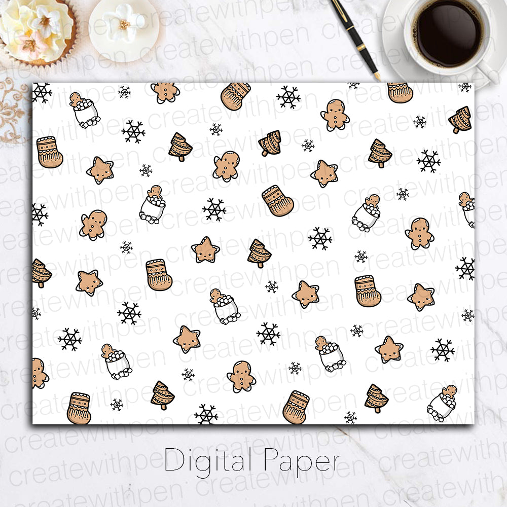 Digital Paper: Gingerbread Cookies