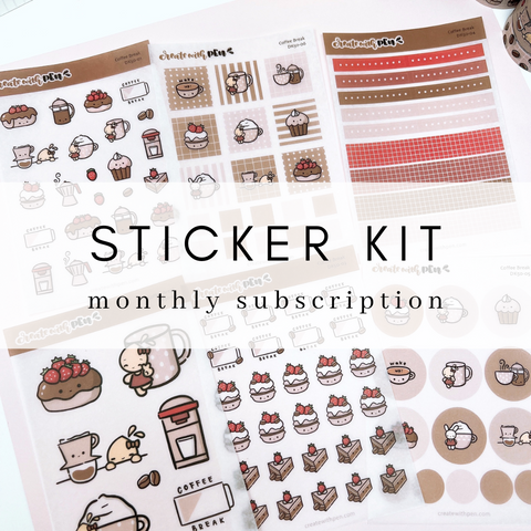 Sticker Kit | Monthly Subscription (Coffee Break | April 2024)