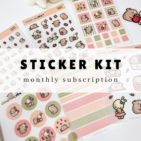 Sticker Kit | Monthly Subscription (Capybara | January 2025)