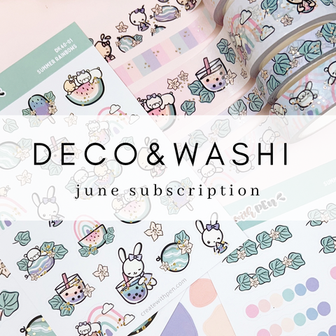 Deco + Washi Bundle | Monthly Subscription (Summer Rainbows | June 2023)
