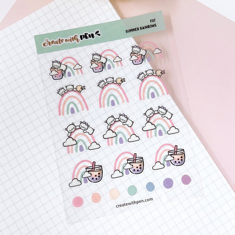 F07 | Summer Rainbows | Planner Stickers