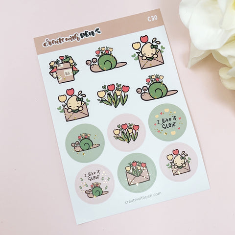C30 | Snail Mail | Planner Stickers