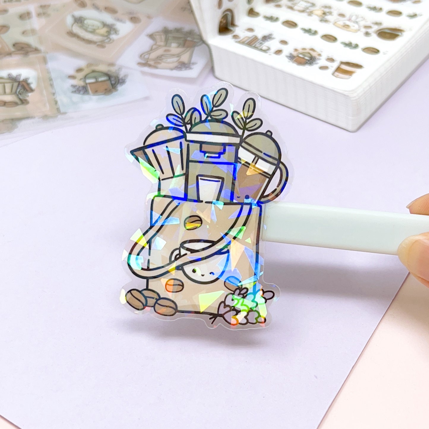 DC02 | Diecut Sticker: Lavender Latte