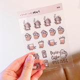 D12 | Clear Stickers - set of 5 | Lavender Latte Collection