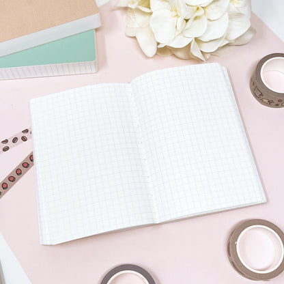 Coral Passport Size | 544 Pages Ink-it Grid Notebook | Tomoe River Paper | Soft Cover