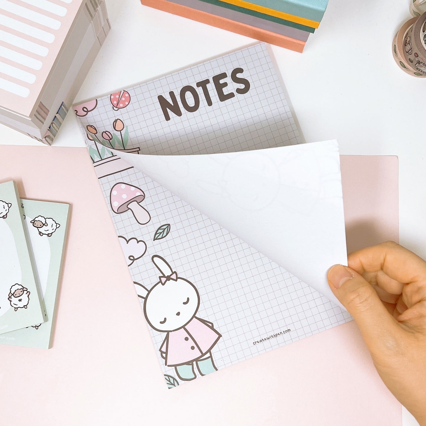 Notepad A5 Size | Spring Showers with Bunny Bella