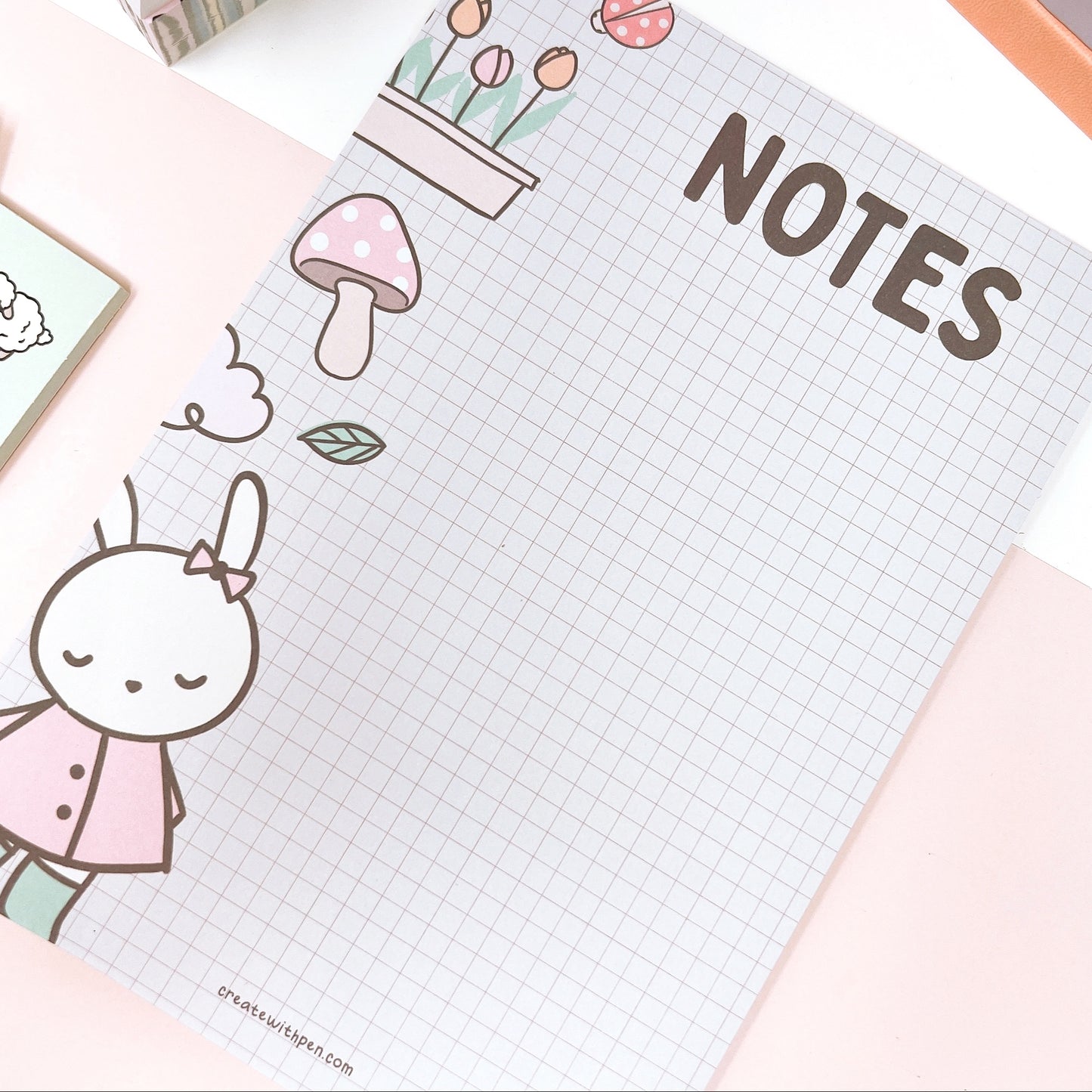 Notepad A5 Size | Spring Showers with Bunny Bella