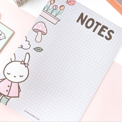 Notepad A5 Size | Spring Showers with Bunny Bella