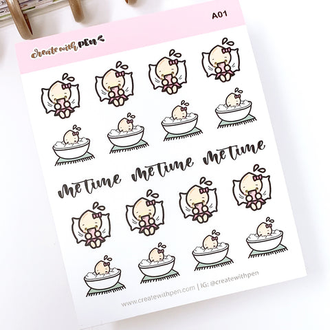 A01 | Me Time | Planner Stickers