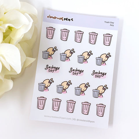 A03 | Trash Day | Planner Stickers