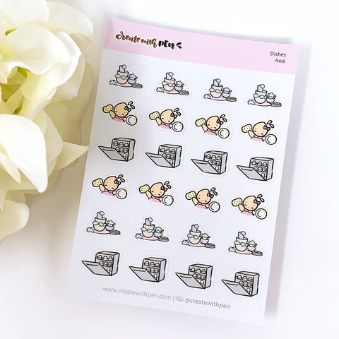 A06 | Dishes | Planner Stickers