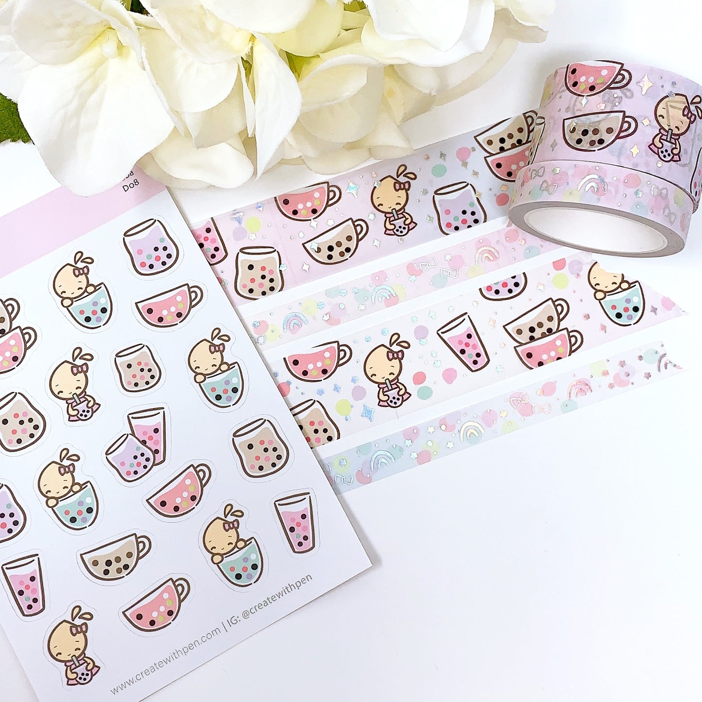 Boba Mini Bundle (WT44 & D08) | Planner Stickers