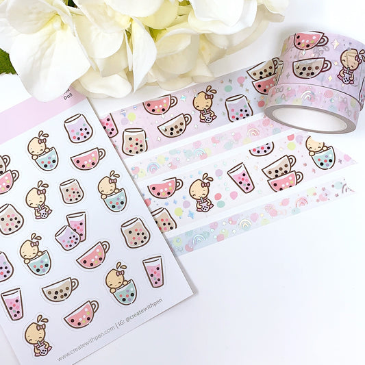 Boba Mini Bundle (WT44 & D08) | Planner Stickers