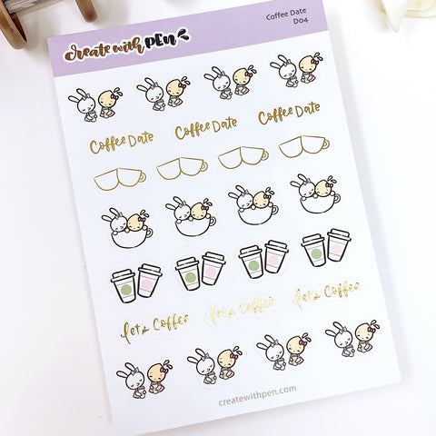 D04 | Coffee Date | Planner Stickers