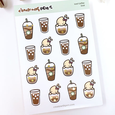 D06 | Iced Coffee | Planner Stickers