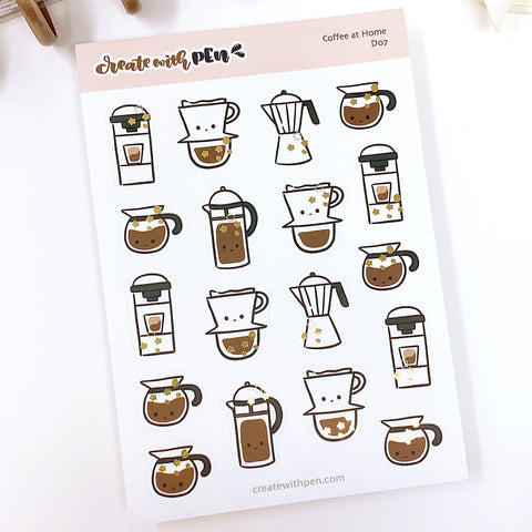 D07 | Coffee at Home | Planner Stickers
