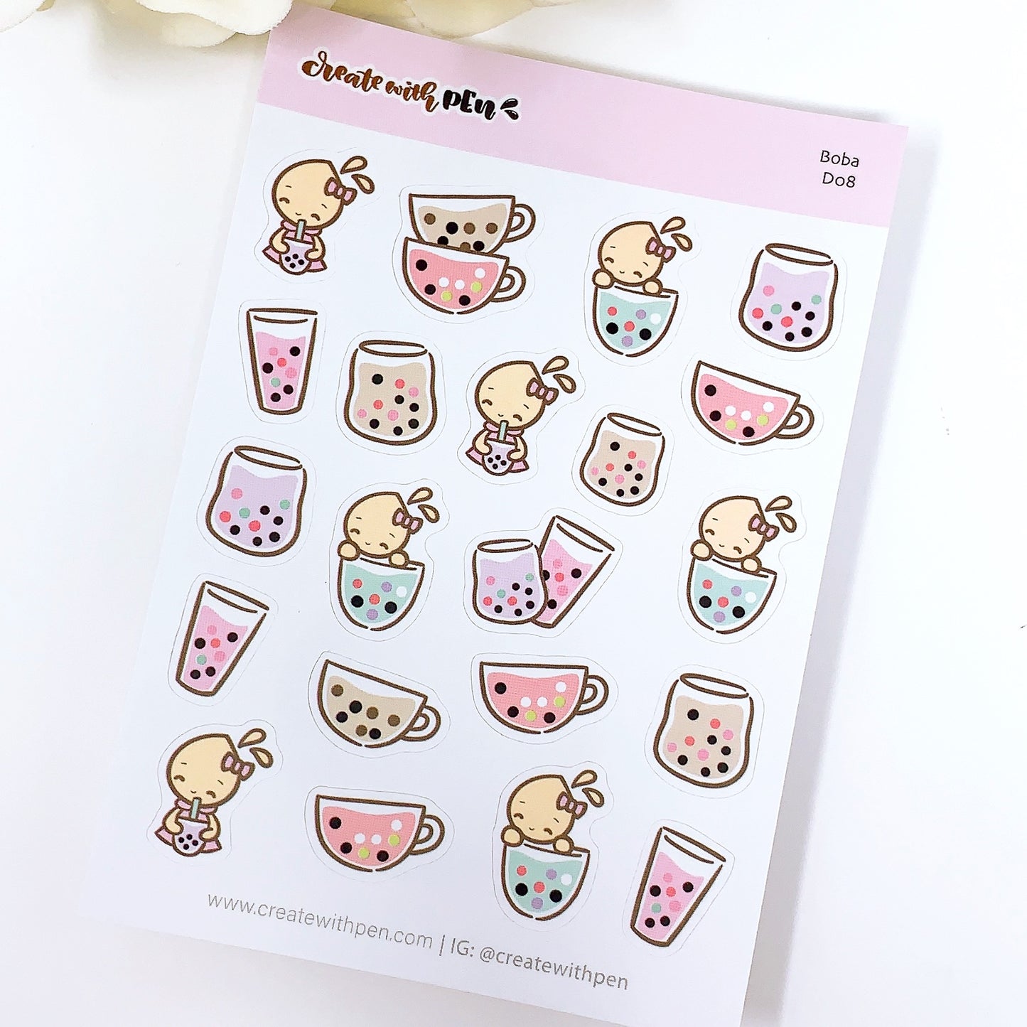 D08 | Boba - Bubble Tea | Planner Stickers