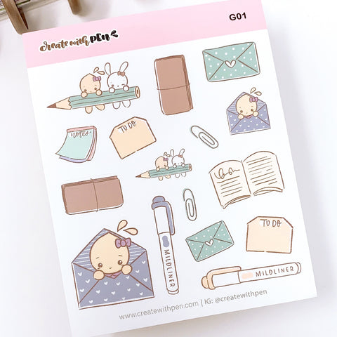 G01 | Tinta loves stationery | Planner Stickers