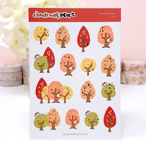 C17 | Autumn Trees | Fall 2022 | PLANNER STICKERS