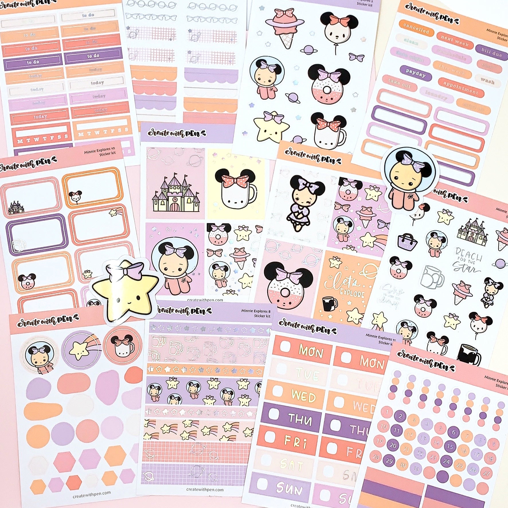 Sticker Mps Mini Note Minnie Explores Sticker Kit – Create with Pen