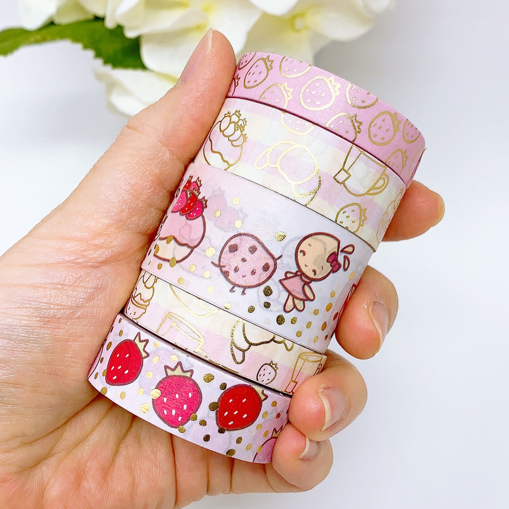 SWT26  Strawberry Treats Washi Tape Set – Create with Pen