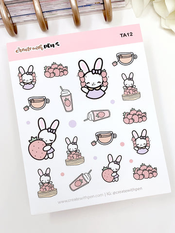 TA12 | Bella loves strawberries | Planner Stickers