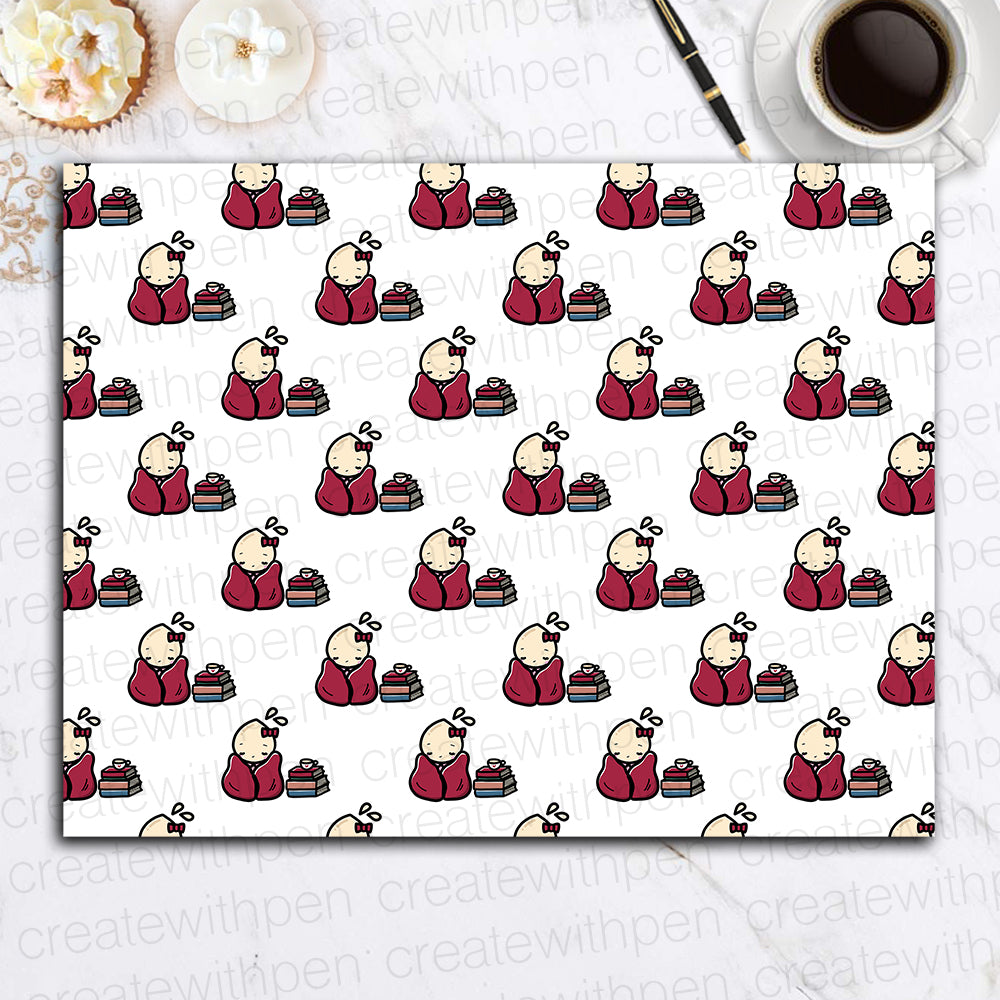 Digital Paper: Cozy Tinta and Books