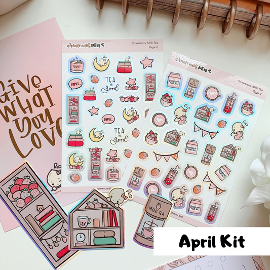 Strawberry Milk Tea Deco Kit (April 2020 COLLECTION)