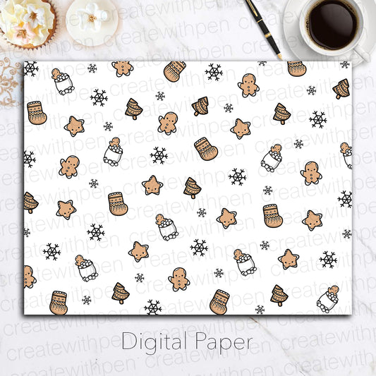 Digital Paper: Gingerbread Cookies